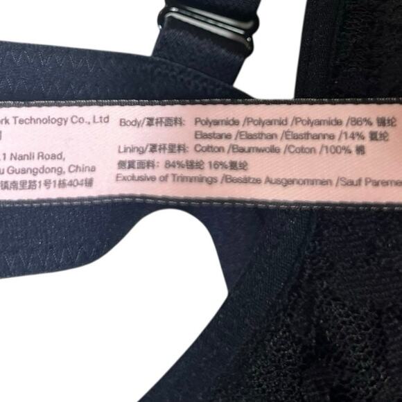 DOBREVA Lace Mesh Full Coverage Bra Womens 40DD Black Solid Classic - Picture 5 of 5